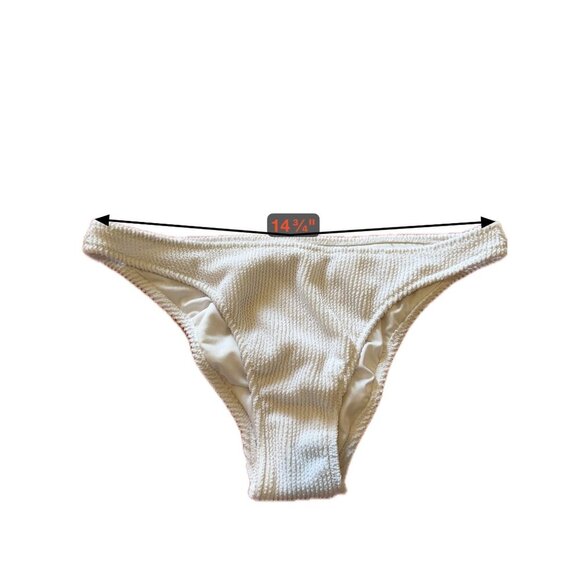 Shade & Shore White Bikini Bottom Medium M High Waist Extra Cheeky Swim Beach - Picture 4 of 8